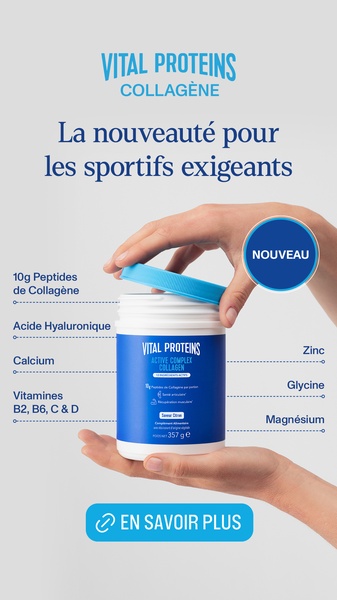 A minimalist, product-focused 9:16 advertisement displaying the specific ingredient breakdown of a new collagen supplement.